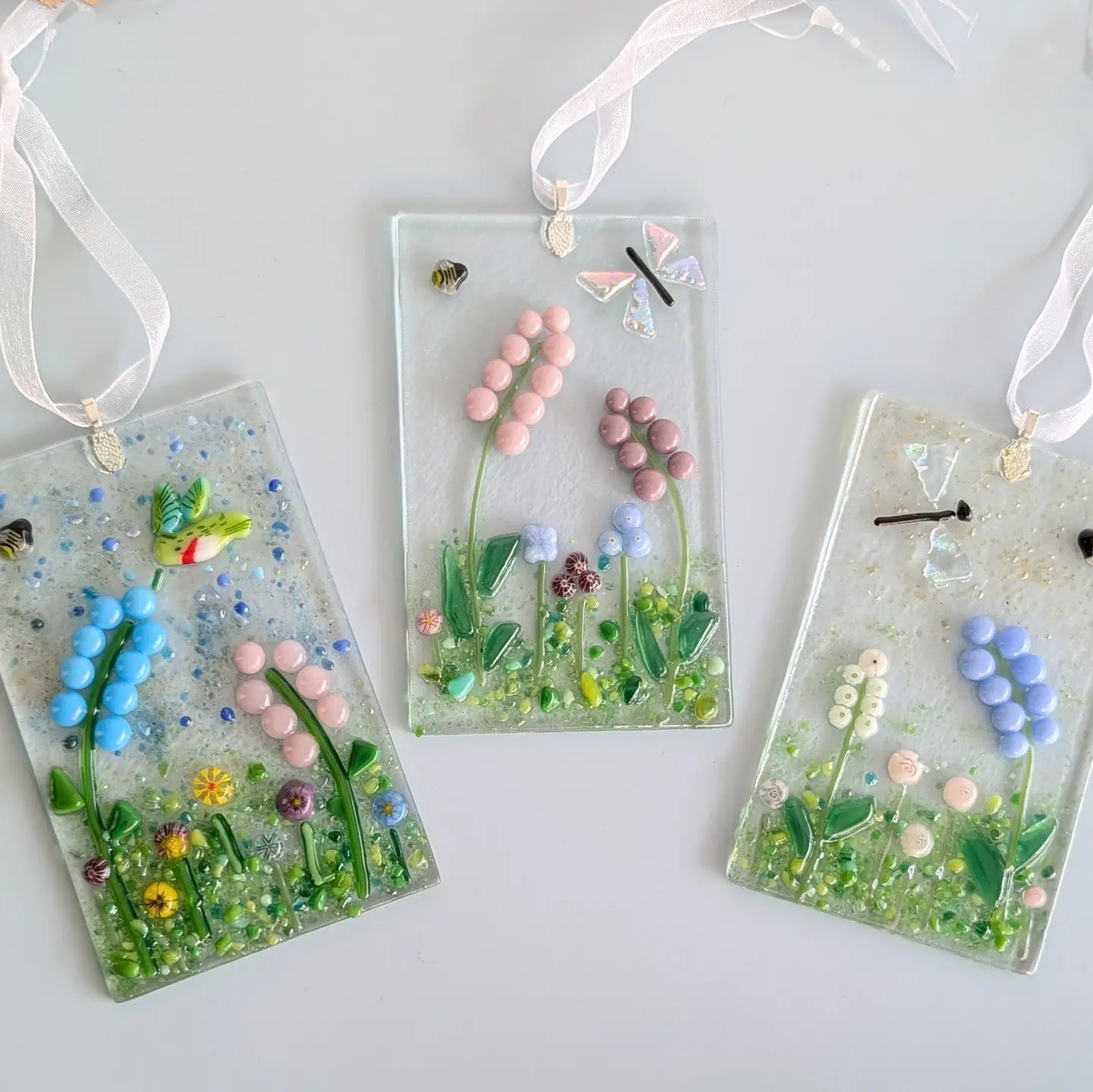 Spring Meadow Fused Glass Window Ornament