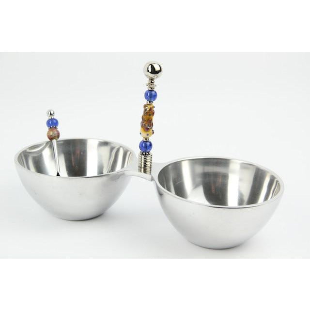 Dip/Nut Bowl-Periwinkle Ivory Swirl