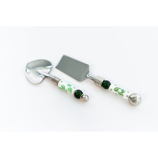 Butter/Cheese Spreader & Jam Set-Green Waves