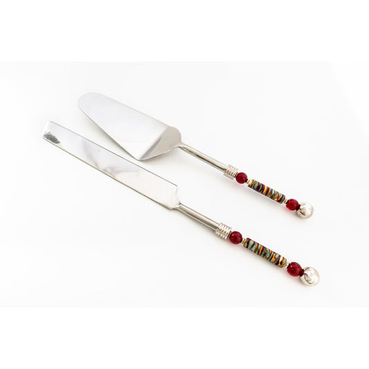 Cake/Pie Set-Red Swirl