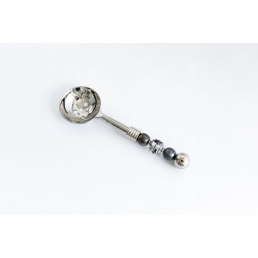 Salsa/Olive Spoon-Black & Clear Swirl