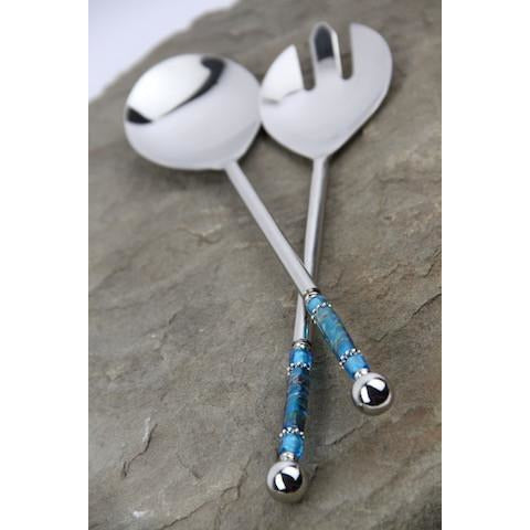 Salad Set-Tranparent Aqua Raku