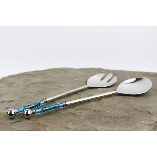 Salad Set-Tranparent Aqua Raku