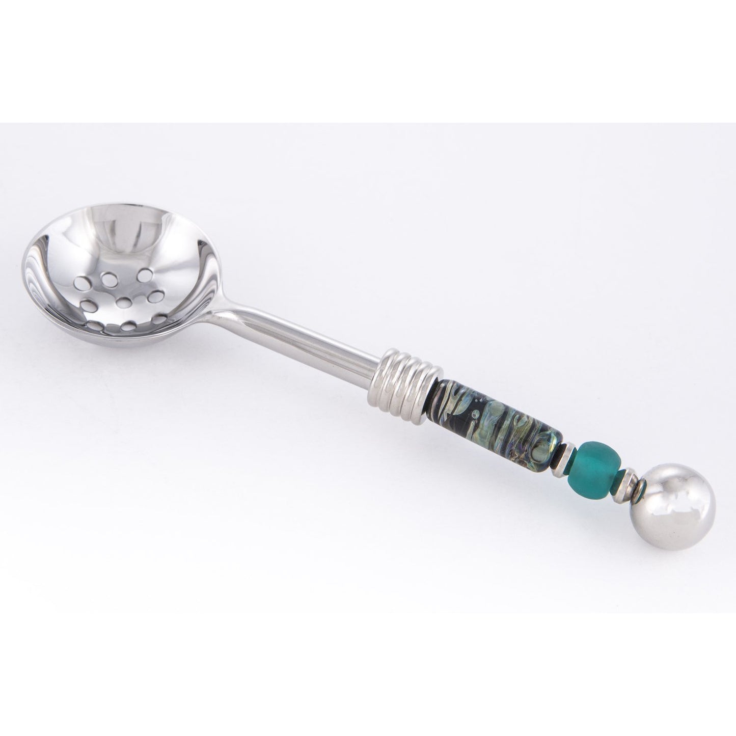 Salsa/Olive Spoon-Teal Swirl