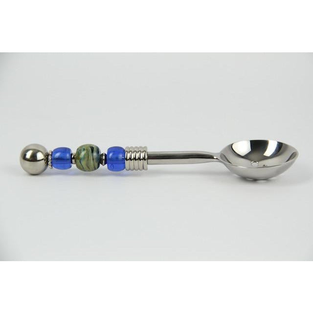 Salsa/Olive Spoon-Sky Blue Swirl