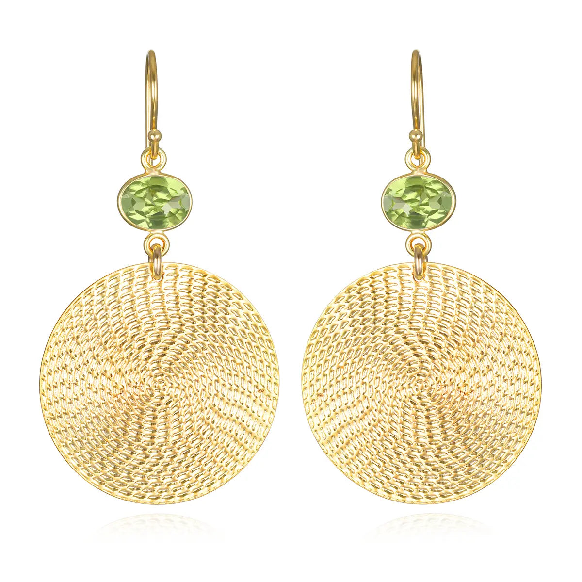 Gemstone Disc Earrings