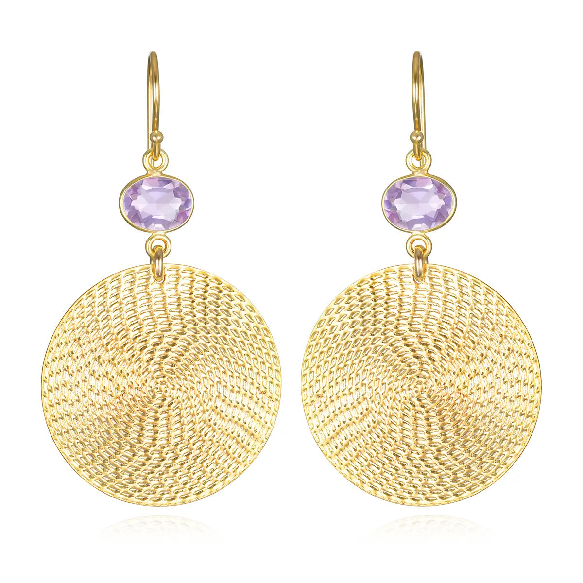 Gemstone Disc Earrings