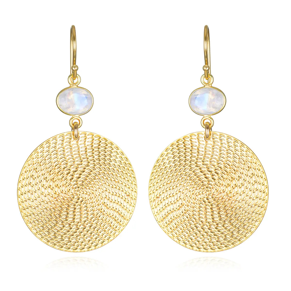 Gemstone Disc Earrings