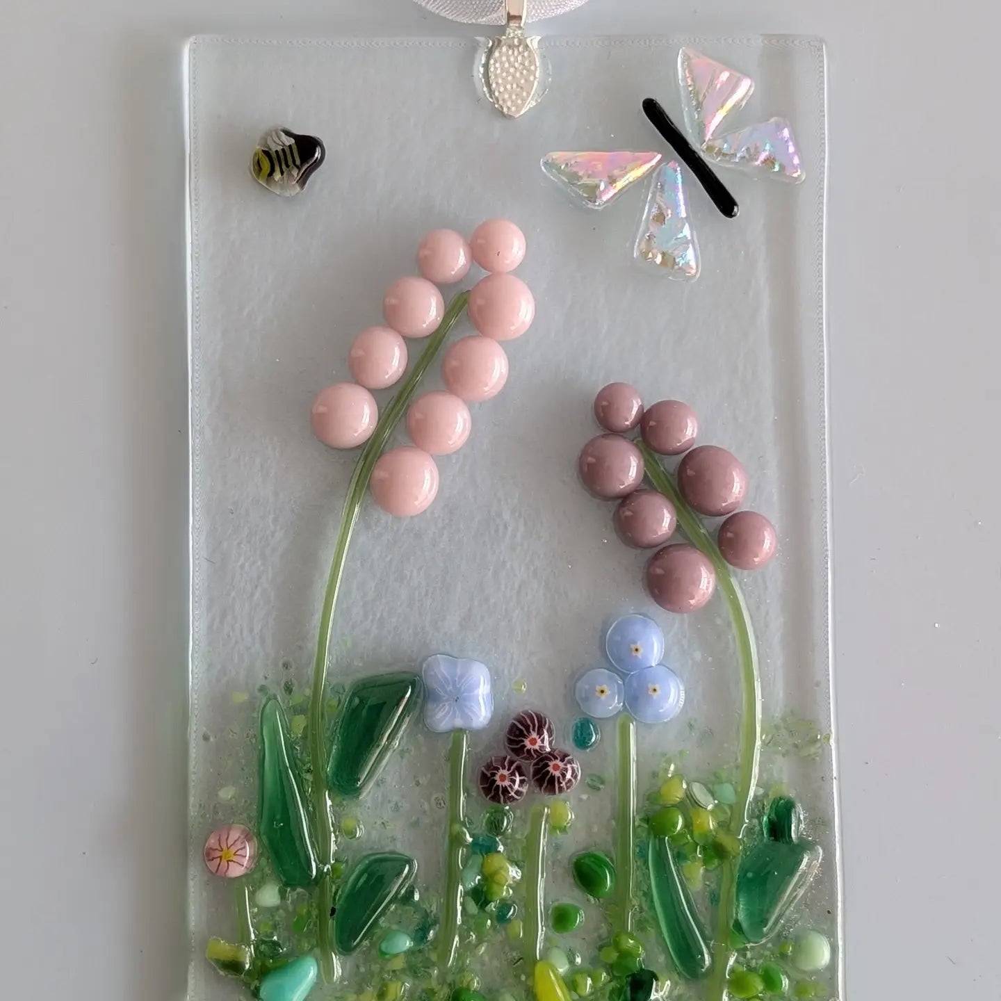 Spring Meadow Fused Glass Window Ornament