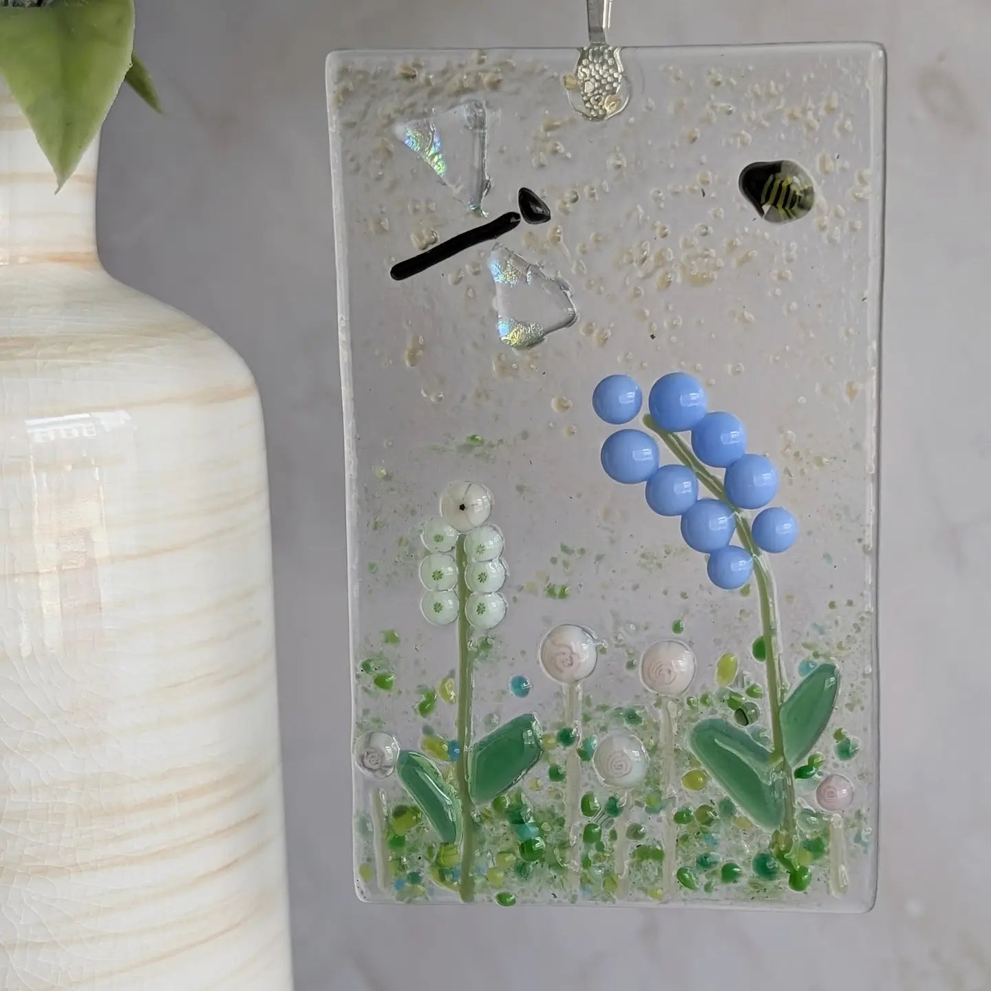 Spring Meadow Fused Glass Window Ornament