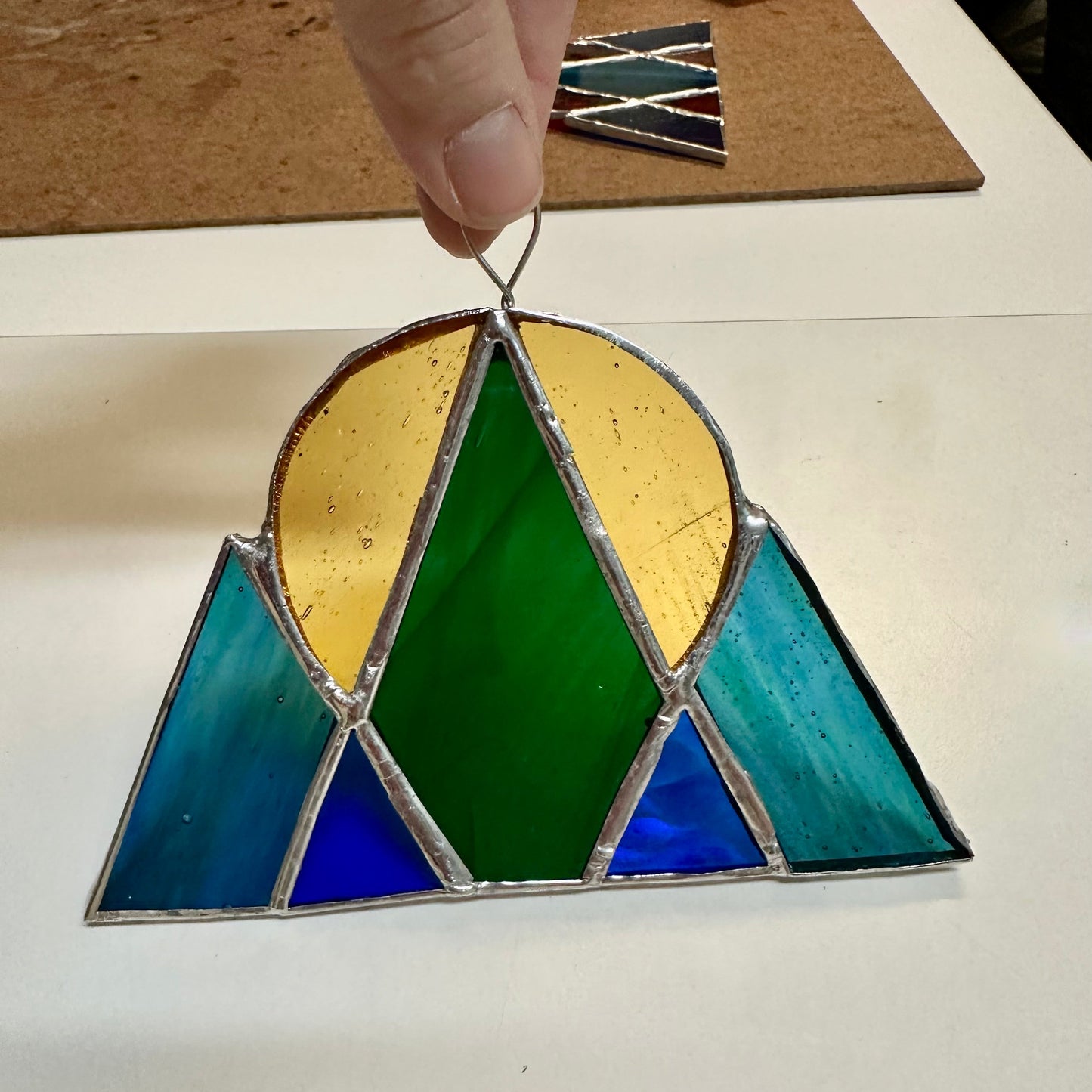 Stained Glass "Mountain Sunrise" with Jena
