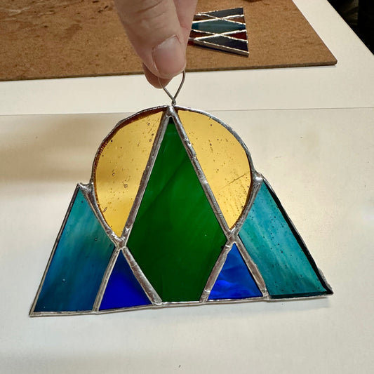 Stained Glass "Mountain Sunrise" with Jena